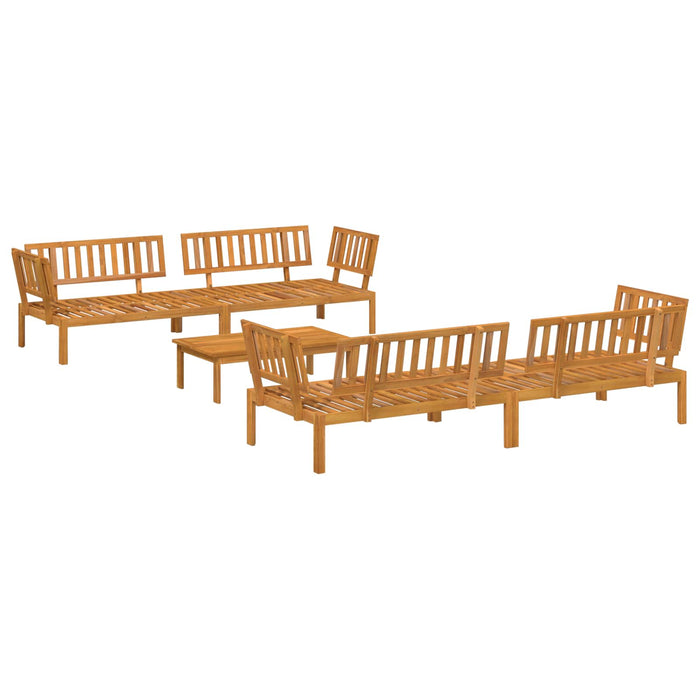 Set de canapea cu pernă Simplu 5 pcs Bej Lemn Solid de Acacia WALTI