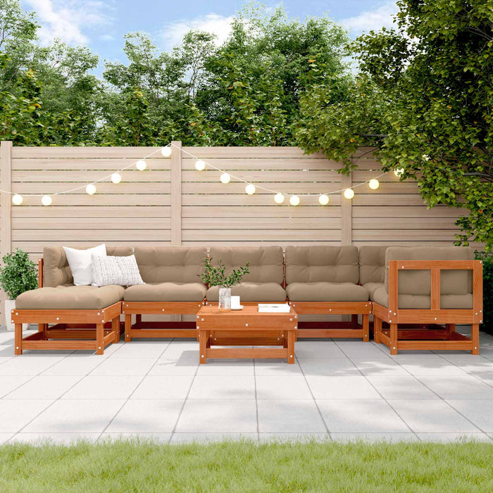 Set de lounge pentru grădină ARAKIL 8 pcs Maro ceruit - WALTI WALTI