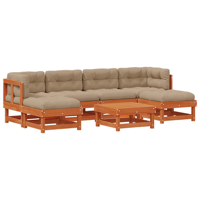Set de lounge pentru grădină 7 pcs Maro ceruit - WALTI WALTI