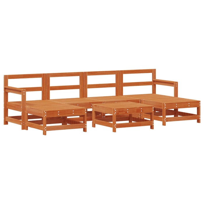 Set de lounge pentru grădină 7 pcs Maro Ceară Lemn masiv de pin - WALTI WALTI