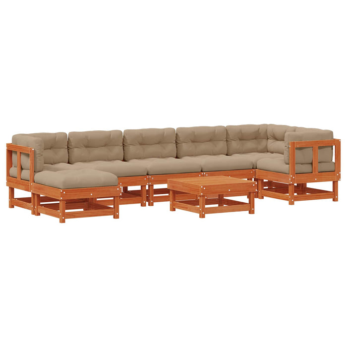 Set de lounge pentru grădină 8 pcs Maro ceruit - WALTI WALTI