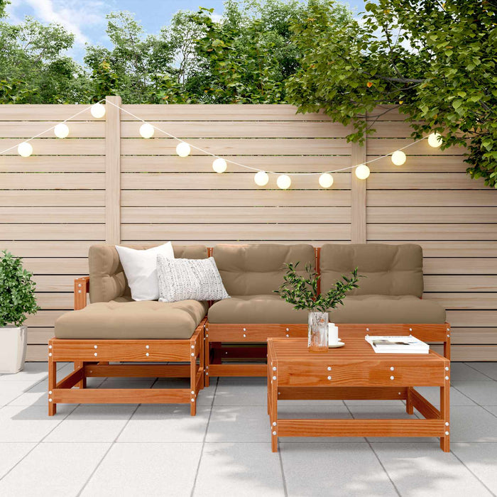 Set de lounge pentru grădină 5 pcs Maro ceruit - WALTI WALTI