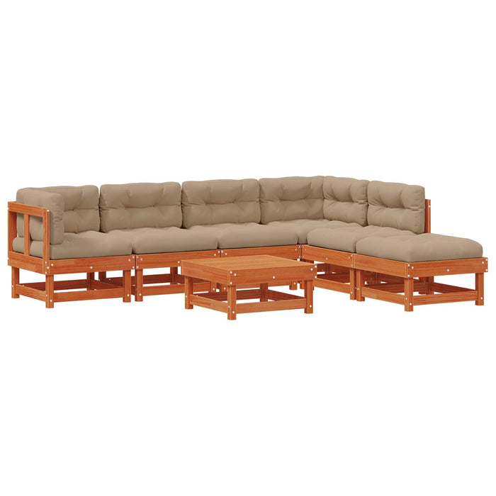Set de lounge pentru grădină 7 pcs Maro ceruit - WALTI WALTI