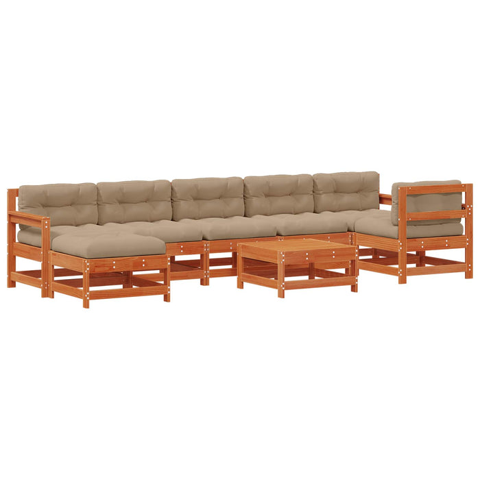 Set de lounge pentru grădină 8 pcs Maro ceruit - WALTI WALTI