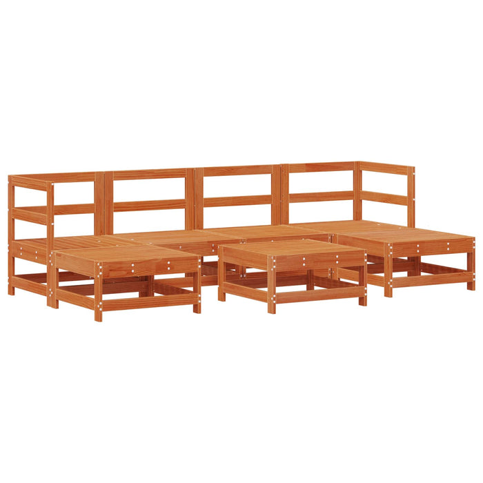 Set de lounge pentru grădină 7 pcs Maro Ceară Lemn masiv de pin - WALTI WALTI