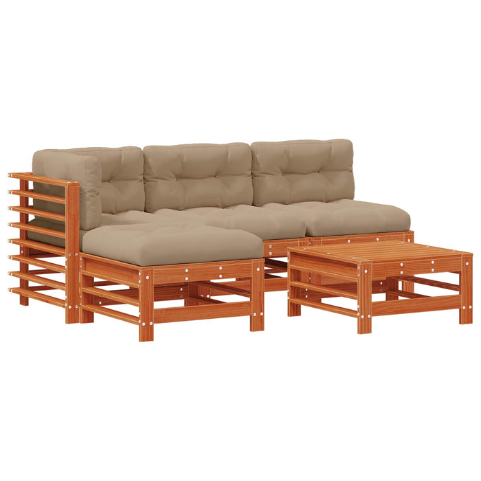 Set de lounge pentru grădină 5 pcs Maro ceruit - WALTI WALTI