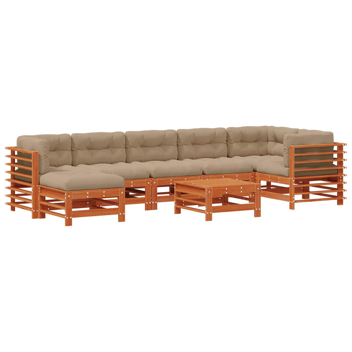 Set de lounge pentru grădină 8 pcs Maro Ceară Lemn masiv de pin - WALTI WALTI
