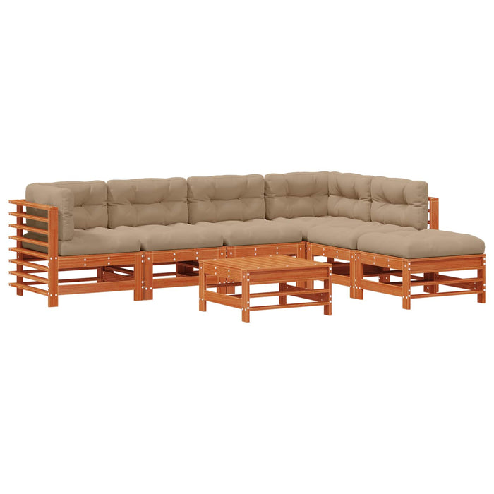 Set de lounge pentru grădină 7 pcs Maro ceruit - WALTI WALTI