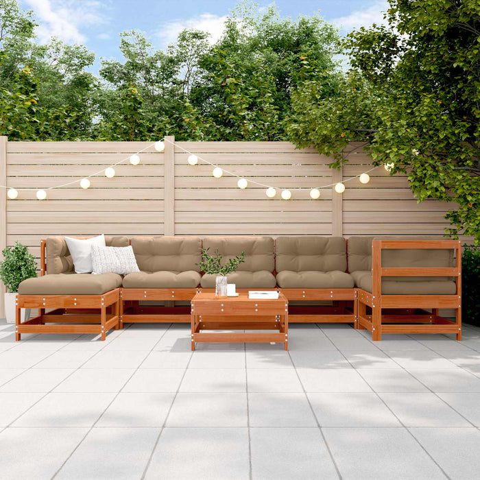 Set de lounge pentru grădină 8 pcs Maro ceruit - WALTI WALTI
