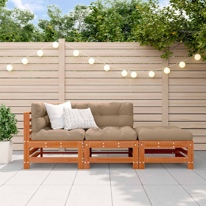 Set de lounge pentru grădină 3 pcs Maro ceruit - WALTI WALTI