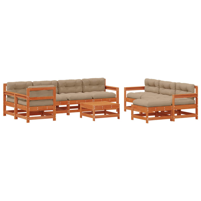 Set de lounge pentru grădină 10 pcs Maro Ceară - WALTI WALTI