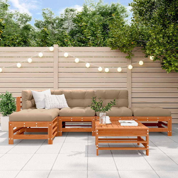 Set de lounge pentru grădină 5 pcs Maro Ceară Lemn masiv de pin - WALTI WALTI