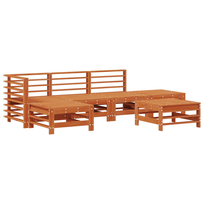 Set de lounge pentru grădină 5 pcs Maro Ceară Lemn masiv de pin - WALTI WALTI