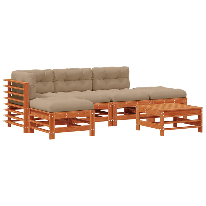 Set de lounge pentru grădină 6 pcs Maro ceruit - WALTI WALTI