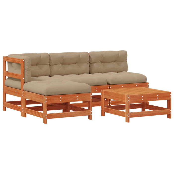 Set de lounge pentru grădină 5 pcs Maro ceruit - WALTI WALTI