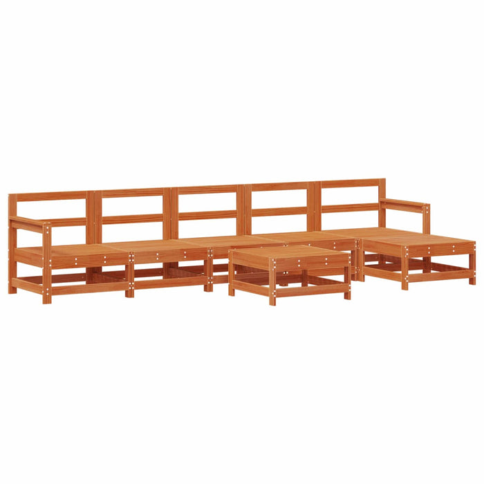 Set de lounge pentru grădină 7 pcs Maro Ceară Lemn masiv de pin - WALTI WALTI