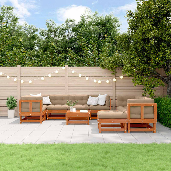 Set de lounge pentru grădină 33 pcs Maro ceară și taupe - WALTI WALTI