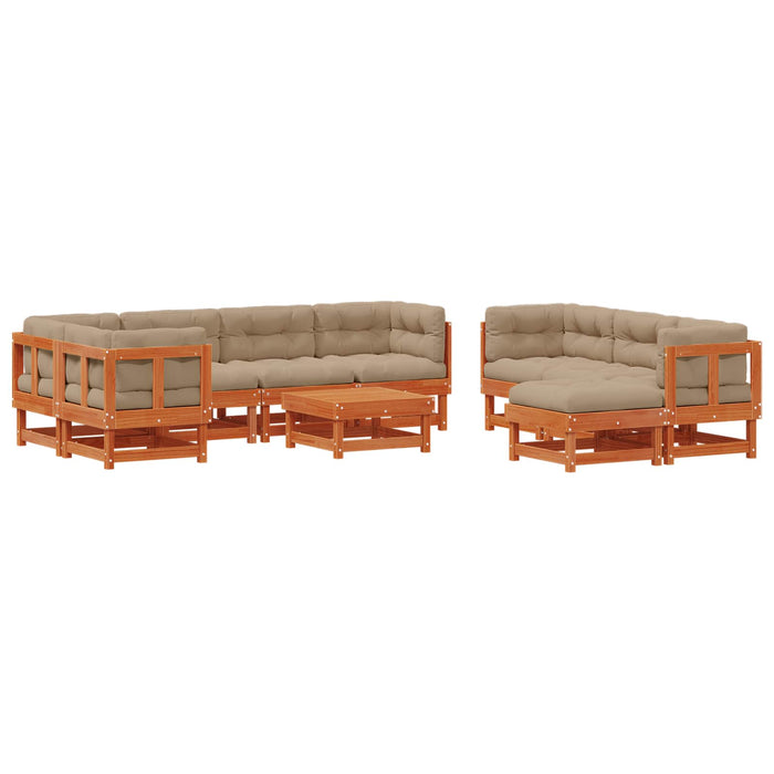 Set de lounge pentru grădină 33 pcs Maro ceară și taupe - WALTI WALTI
