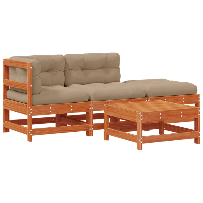 Set de lounge pentru grădină 4 pcs Maro ceruit - WALTI WALTI