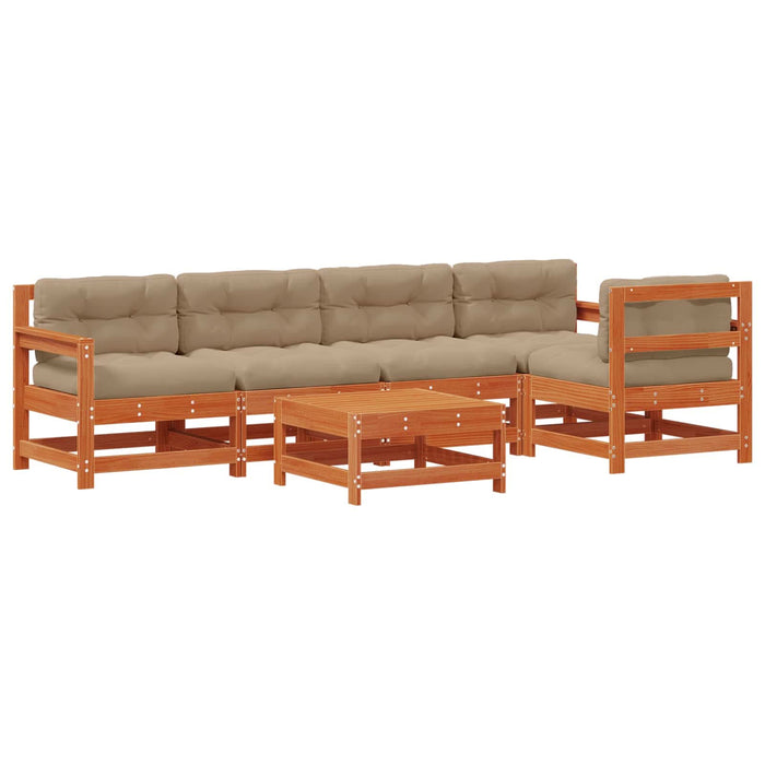 Set de lounge pentru grădină 6 pcs Maro Ceară Lemn masiv de pin - WALTI WALTI