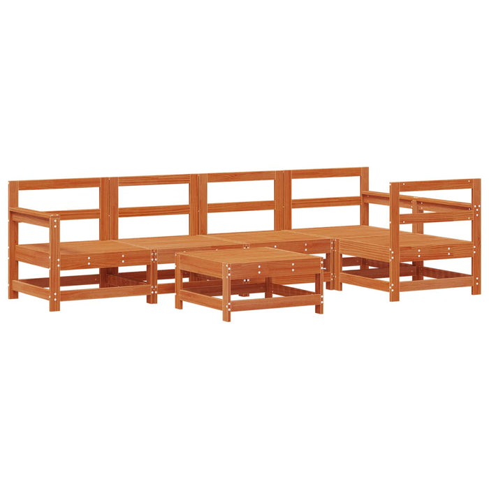 Set de lounge pentru grădină 6 pcs Maro Ceară Lemn masiv de pin - WALTI WALTI