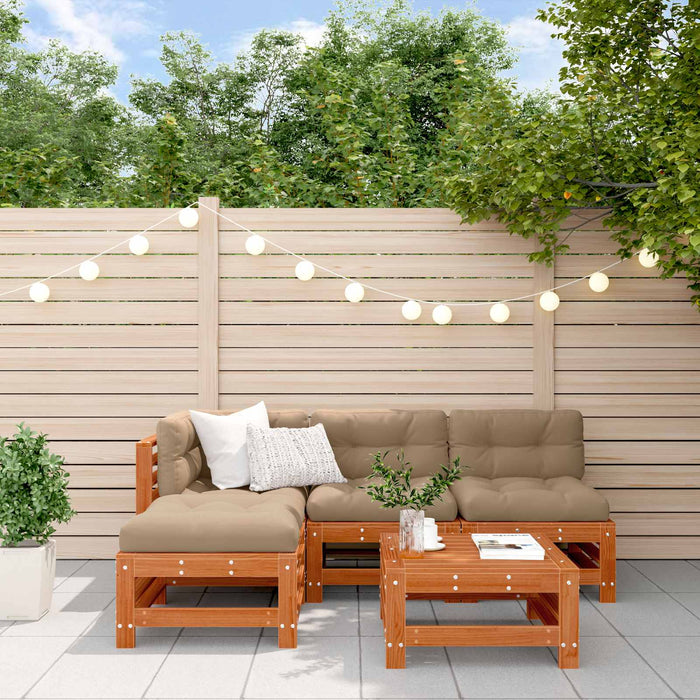 Set de lounge pentru grădină 5 pcs Maro Ceară Lemn masiv de pin - WALTI WALTI