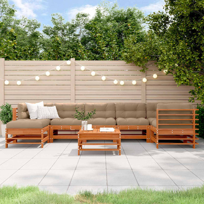 Set de lounge pentru grădină 8 pcs Maro ceruit - WALTI WALTI