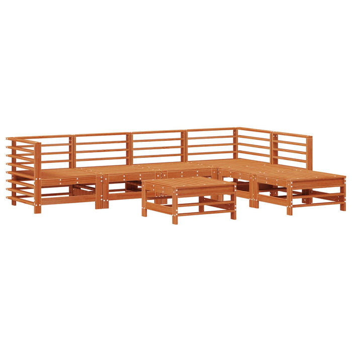 Set de lounge pentru grădină 7 pcs Maro Ceară Lemn masiv de pin - WALTI WALTI