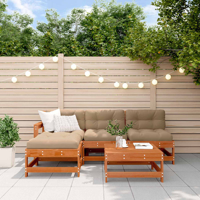 Set de lounge pentru grădină 5 pcs Lemn de pin vopsit maro - WALTI WALTI