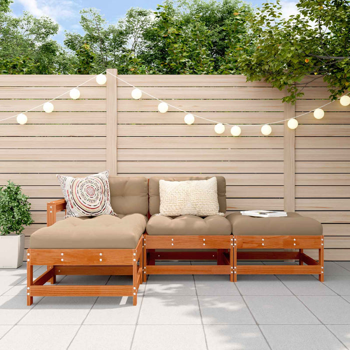 Set de lounge pentru grădină 4 pcs Maro ceruit - WALTI WALTI