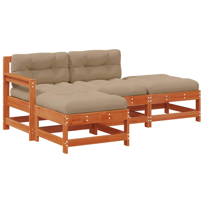 Set de lounge pentru grădină 4 pcs Maro ceruit - WALTI WALTI