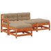 Set de lounge pentru grădină 4 pcs Maro ceruit - WALTI WALTI