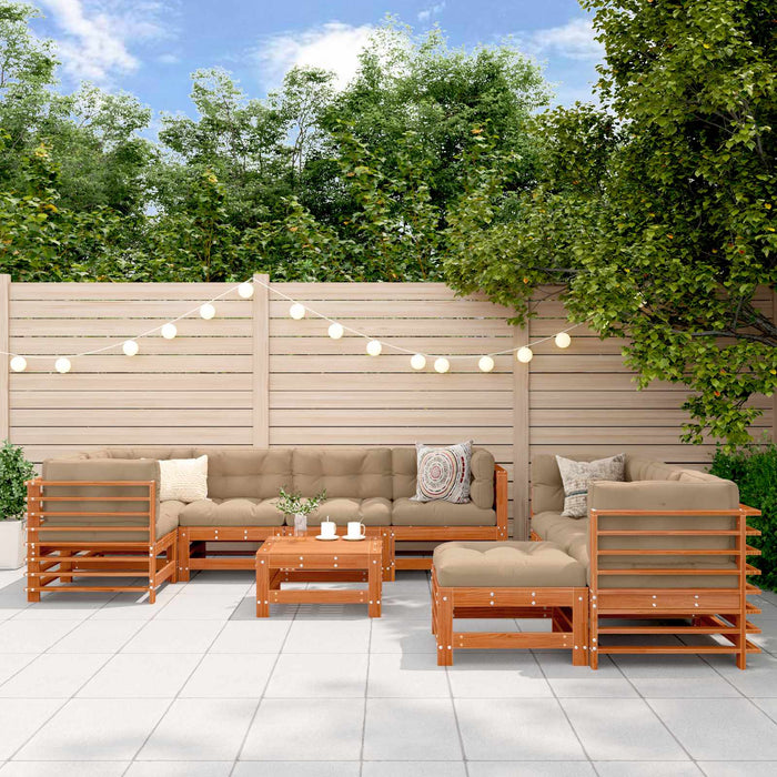 Set de lounge pentru grădină 10 pcs Maro ceruit - WALTI WALTI