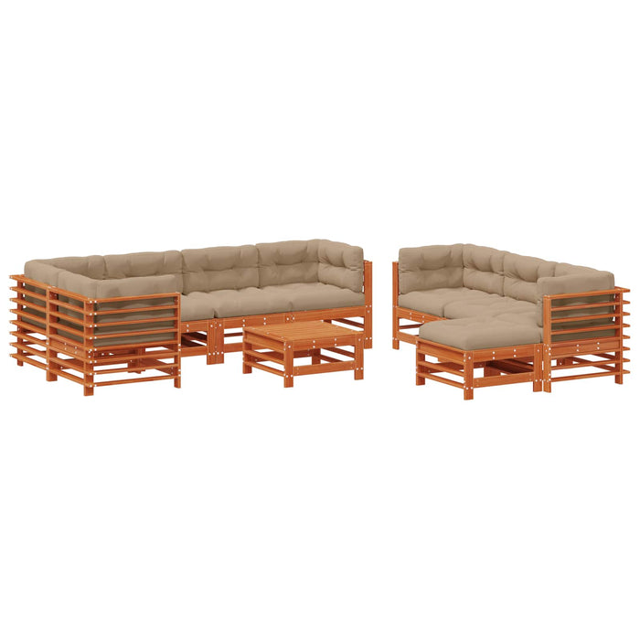 Set de lounge pentru grădină 10 pcs Maro ceruit - WALTI WALTI