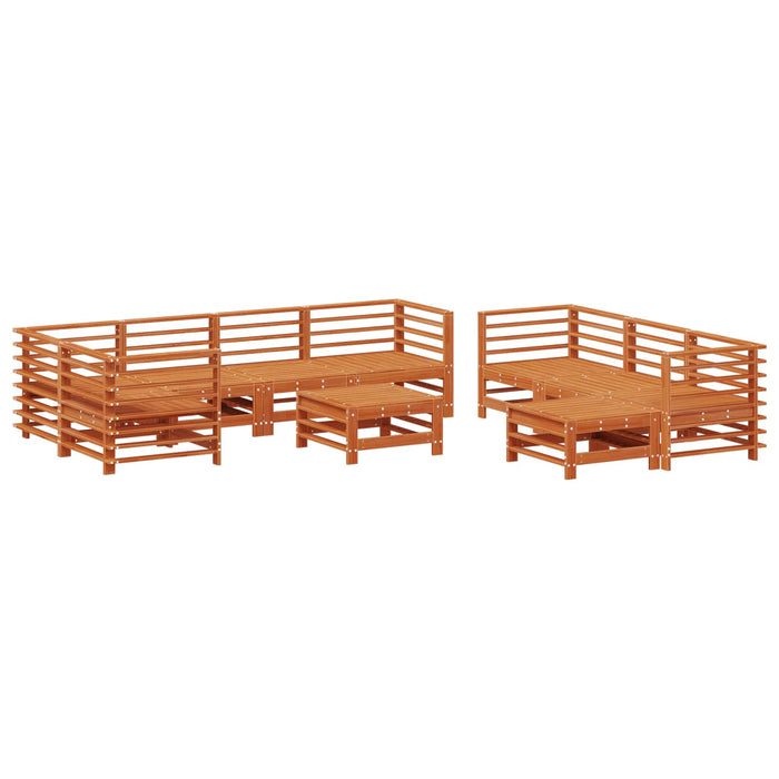 Set de lounge pentru grădină 10 pcs Maro ceruit - WALTI WALTI
