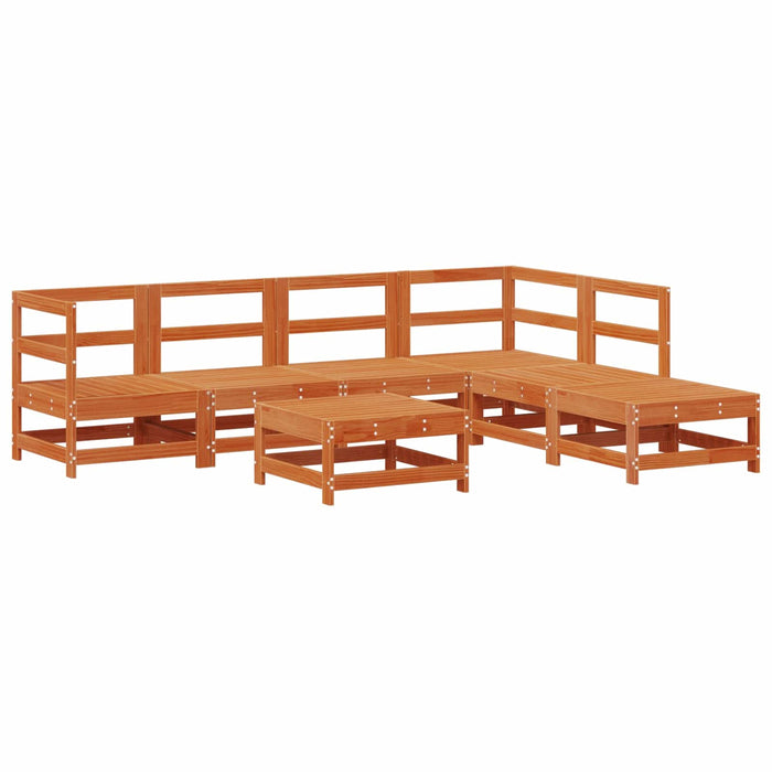 Set de lounge pentru grădină 7 pcs Maro ceară și taupe - WALTI WALTI