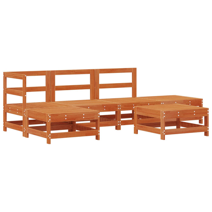 Set de lounge pentru grădină 5 pcs Maro ceară și taupe - WALTI WALTI