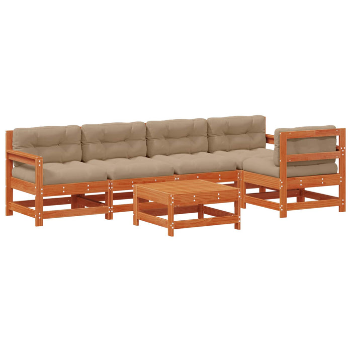 Set de lounge pentru grădină 6 pcs Maro Ceară Lemn masiv de pin - WALTI WALTI
