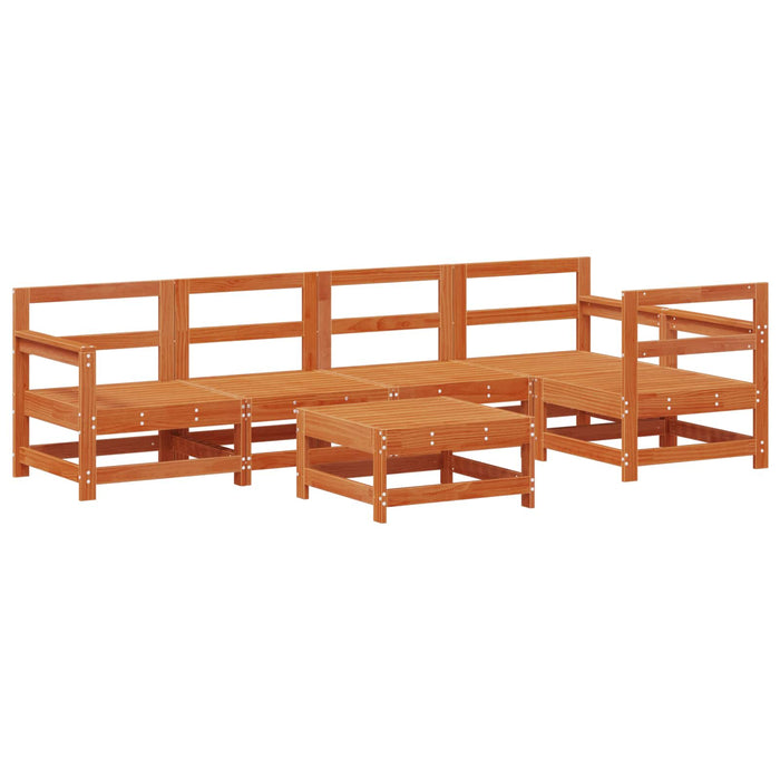 Set de lounge pentru grădină 6 pcs Maro Ceară Lemn masiv de pin - WALTI WALTI