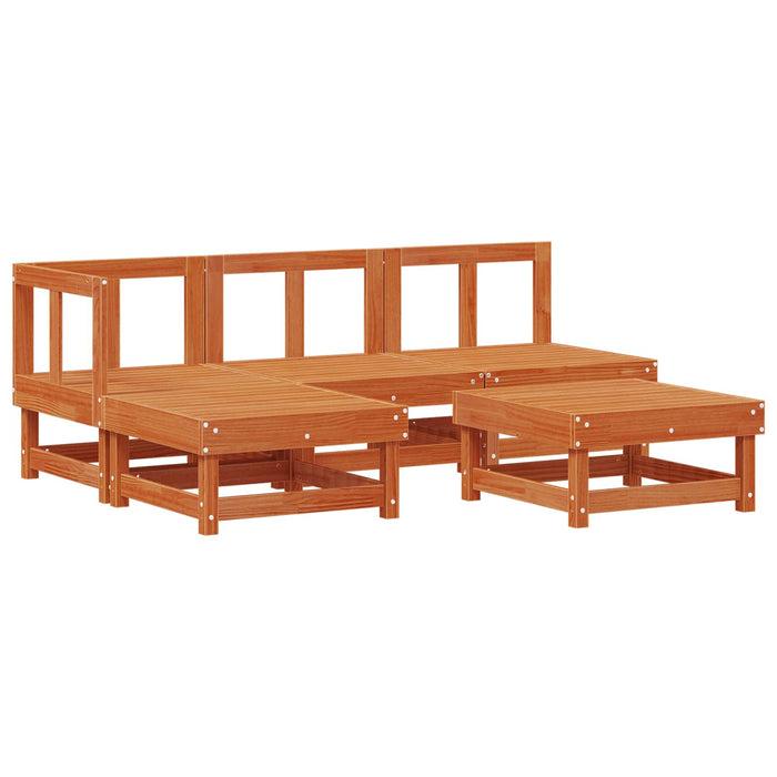 Set de lounge pentru grădină 5 pcs Maro Ceară Lemn masiv de pin - WALTI WALTI