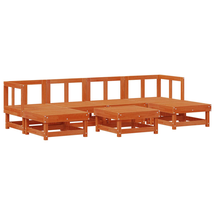 Set de lounge pentru grădină 7 pcs Maro Ceară Lemn masiv de pin - WALTI WALTI