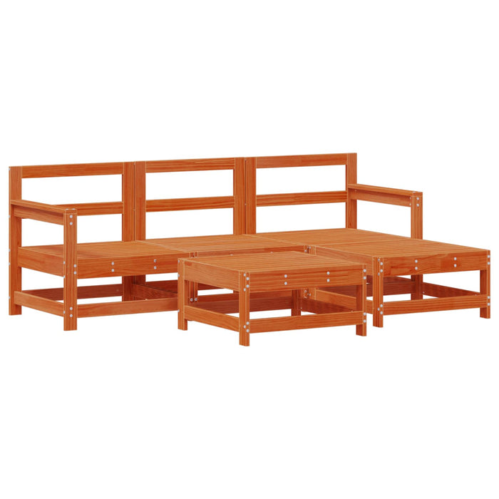 Set de lounge pentru grădină 5 pcs Maro ceară și taupe - WALTI WALTI