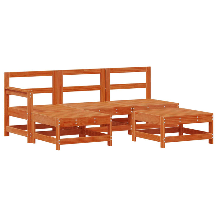 Set de lounge pentru grădină 5 pcs Maro Ceară Lemn masiv de pin - WALTI WALTI