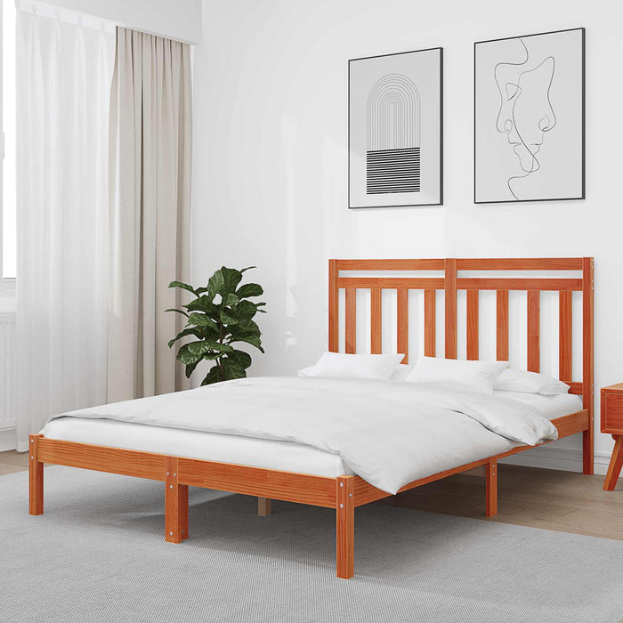 Cadru de pat cu headboard Maroniu cerat 205,5 x 165,5 x 100 cm WALTI