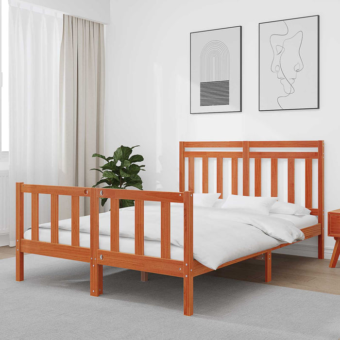 Cadru de pat cu headboard Maroniu cerat 195,5 x 145,5 x 100 cm WALTI