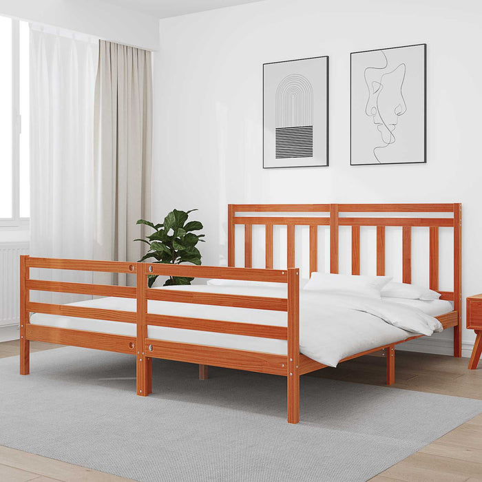 Cadru de pat cu headboard Maroniu cerat 180 x 200 cm WALTI