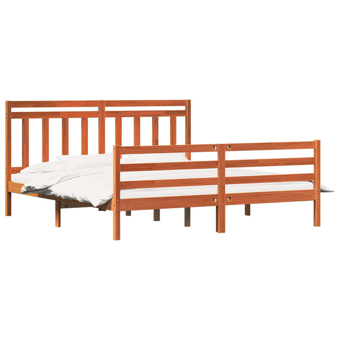 Cadru de pat cu headboard Maroniu cerat 180 x 200 cm WALTI