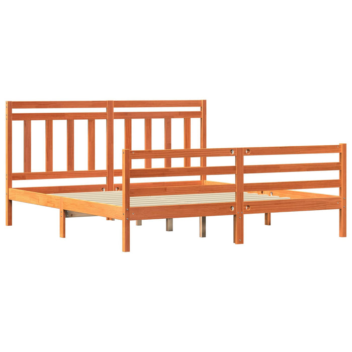 Cadru de pat cu headboard Maroniu cerat 180 x 200 cm WALTI