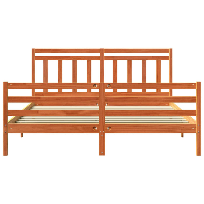 Cadru de pat cu headboard Maroniu cerat 180 x 200 cm WALTI