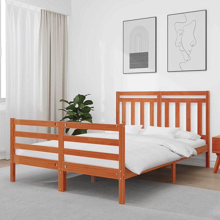 Cadru de pat cu headboard Maroniu cerat 150 x 200 cm - WALTI WALTI